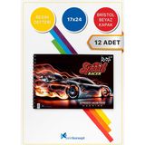 Printkonsept 12 Adet, Resim Defteri, Karton Kapak Resim Defteri, 15 Yaprak, Küçük Resim Defteri, Ölçü: 17X24