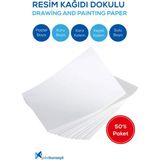 Printkonsept Resim Kağıdı Ince Dokulu 35 x 50 cm 120 gr 50' Li Paket - Beyaz
