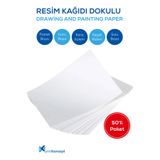 printkonsept Resim Kağıdı Ince Dokulu 35 x 50 cm 120 gr 50' Li Paket