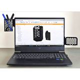 Printona Evrensel Laptop Yan Kulaklık-Kalemlik-Telefon Tutucu – Ekran Kenarı Kulaklık-Kalemlik-Telefon Aparatı 3'lü Set - Siyah