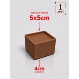 Printorium Mobilya Ayak Yükseltici (1 Adet) Kare Ayak Uyumlu Koltuk Baza Kanepe Dolap Yükseltici Robot Süpürge Aparatı - KAHVERENGİ - 5x5 cm Ayağı 4cm Yükseltir
