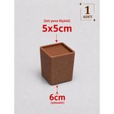 Printorium Mobilya Ayak Yükseltici (1 Adet) Kare Ayak Uyumlu Koltuk Baza Kanepe Dolap Yükseltici Robot Süpürge Aparatı - KAHVERENGİ - 5x5cm Ayağı 6cm Yükseltir
