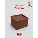 Printorium Mobilya Ayak Yükseltici (1 Adet) Kare Ayak Uyumlu Koltuk Baza Kanepe Dolap Yükseltici Robot Süpürge Aparatı - KAHVERENGİ - 7x7 cm Ayağı 4cm Yükseltir