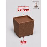 Printorium Mobilya Ayak Yükseltici (1 Adet) Kare Ayak Uyumlu Koltuk Baza Kanepe Dolap Yükseltici Robot Süpürge Aparatı - KAHVERENGİ - 7x7 cm Ayağı 6cm Yükseltir