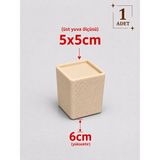 Printorium Mobilya Ayak Yükseltici (1 Adet) Kare Ayak Uyumlu Koltuk Baza Kanepe Dolap Yükseltici Robot Süpürge Aparatı - KREM - 5x5cm Ayağı 6cm Yükseltir