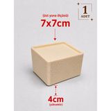 Printorium Mobilya Ayak Yükseltici (1 Adet) Kare Ayak Uyumlu Koltuk Baza Kanepe Dolap Yükseltici Robot Süpürge Aparatı - KREM - 7x7 cm Ayağı 4cm Yükseltir