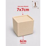 Printorium Mobilya Ayak Yükseltici (1 Adet) Kare Ayak Uyumlu Koltuk Baza Kanepe Dolap Yükseltici Robot Süpürge Aparatı - KREM - 7x7 cm Ayağı 6cm Yükseltir