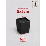 Printorium Mobilya Ayak Yükseltici (1 Adet) Kare Ayak Uyumlu Koltuk Baza Kanepe Dolap Yükseltici Robot Süpürge Aparatı - SİYAH - 5x5cm Ayağı 6cm Yükseltir
