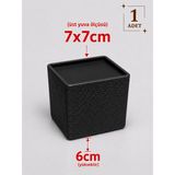 Printorium Mobilya Ayak Yükseltici (1 Adet) Kare Ayak Uyumlu Koltuk Baza Kanepe Dolap Yükseltici Robot Süpürge Aparatı - SİYAH - 7x7 cm Ayağı 6cm Yükseltir