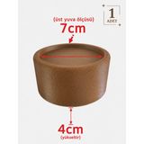 Printorium Mobilya Yükseltici Ayak Aparatı (1 Adet), Robot Süpürge Için Koltuk Kanepe Yükseltici - KAHVERENGİ - Çap 7cm Ayağı 4cm Yükseltir
