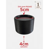 Printorium Mobilya Yükseltici Ayak Aparatı (1 Adet), Robot Süpürge Için Koltuk Kanepe Yükseltici - SİYAH - Çap 5cm Ayağı 4cm yükseltir