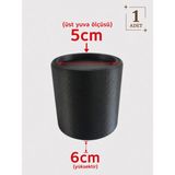 Printorium Mobilya Yükseltici Ayak Aparatı (1 Adet), Robot Süpürge Için Koltuk Kanepe Yükseltici - SİYAH - Çap 5cm Ayağı 6cm Yükseltir