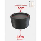 Printorium Mobilya Yükseltici Ayak Aparatı (1 Adet), Robot Süpürge Için Koltuk Kanepe Yükseltici - SİYAH - Çap 7cm Ayağı 4cm Yükseltir