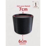 Printorium Mobilya Yükseltici Ayak Aparatı (1 Adet), Robot Süpürge Için Koltuk Kanepe Yükseltici - SİYAH - Çap 7cm Ayağı 6cm Yükseltir