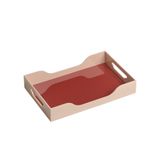 Printworks Lake Tepsi - Şişme, Bordo/Pembe L - Sehpa, Osmanlı veya Makyaj Teşhir için Kulplu Büyük Dekoratif MDF Parçası, 43,5 cm x 28,5 cm