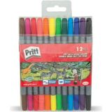 Pritt 12 Renk Çift Uçlu Keçeli Boya Kalemi Canlı Renkler ile Sanatsal Projeler İçin İdeal