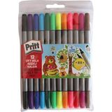 Pritt 12 Renk Çift Uçlu Keçeli Kalem 1687977 Renkli Adet ile Eğlenceli Çizimler