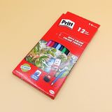 Pritt 12 Renk Kuru Boya Kalemi Seti Çocuk Okul Resim Boyama Kalemi - Çok Renkli