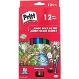 Pritt 12'li Jumbo Kuru Boya Çok Renkli Kalemtıraş Ergonomik Tasarım