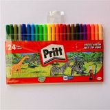 Pritt 24 Renkli Keçeli Kalem Seti - 1. Sınıf Kalite, Yıkanabilir, Standart Boy, Çizim ve Boyama için Desenli
