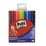 Pritt Keçeli Kalem Seti 12 Renkli Canlı Kalemler Ergonomik Tasarım ile Uzun Süreli Kullanım