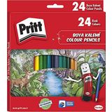 Pritt Kuru Boyalar, canlı renklerde boya kalemi, açması kolay ve dayanıklı silinebilir kalem, yumuşak mineli resim kalemi, kaliteli kırtasiye malzemesi, 24 renkli kalem