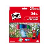Pritt Kuru Boyalar, canlı renklerde kalemi, açması kolay dayanıklı silinebilir kalem, yumuşak mineli resim kalemi, kaliteli kırtasiye malzemesi, kalem