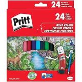 Pritt Kuru Boyalar, Renklerde Boya Kalemi, Açması Kolay Dayanıklı Silinebilir Kalem, Yumuşak Mineli Resim Kalemi, Kaliteli Kırtasiye Malzemesi, 24 Renkli Kalem