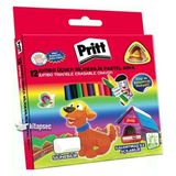 Pritt Silinebilir Jumbo Üçgen Pastel Boya 12 Renk Silgi ve Kalemtraş