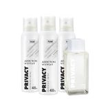Privacy Addiction Kadın Parfüm EDT 100 ML + Addiction Kadın Sprey Deodorant 3 x 150 ML