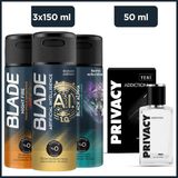 Privacy Addiction Men Edt Parfüm 50 Ml & Blade Black Alpha , Star Night, Artificial Intelligence 1.0 3x150 Ml