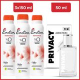 Privacy Addiction Woman Edt 50 Ml Parfüm & Emotion Romance Kadın Deodorant 3x150 Ml