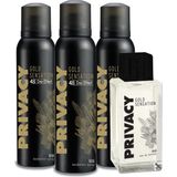 Privacy Gold Man EDT Erkek Parfüm 100 ml & DEODORANT 3 x 150 ml