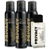 Privacy Gold Man EDT Parfüm 100 ml&Deodorant 3x150 ml