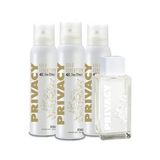 Privacy Gold Women EDT Parfüm 100ml&Deodorant 3x150ml