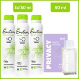 Privacy Limited Edition Woman Edt Parfüm 50 Ml & Emotion Detox Fresh Kadın Deodorant 3x150 Ml