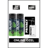 Privacy Man Addiction Edt Erkek Parfüm 50 Ml + Blade Green Dream Erkek Deodorant 2x150 Ml