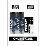 Privacy Man Addiction Edt Erkek Parfüm 50 Ml + Blade Mountain Fresh Erkek Deodorant 2x150 Ml