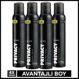 Privacy Man Erkek Deodorant 4X200 ml - 800 ml