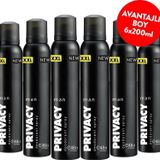 Privacy Man Erkek Deodorant 6x200 Ml