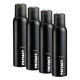 PRIVACY Men Sym Deodorant, 150 Mililitre (4 paketi)