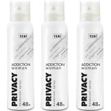 Privacy Woman Addiction 3x150 ml Deodorant