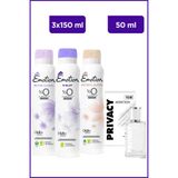 Privacy Woman Addiction Edt 50 Ml Kadın Parfüm & Emotion Floral,Violet,NaturalBloom Kadın Deodorant 3x150 Ml