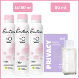 Privacy Women Limited Edition Edt Parfüm 50 Ml & Emotion Love Kadın Deodorant 3x150 Ml