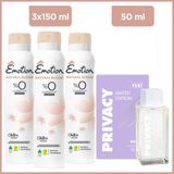 Privacy Women Limited Edition Edt Parfüm 50 Ml & Emotion Natural Bloom Kadın Deodorant 3x150 Ml