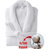 Private 5 Adet Otel Bornozu Beyaz Şalyaka Çift Cep %100 Pamuk Bornoz - L - XL