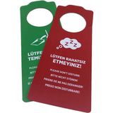 Private Label Pvc Çift Taraflı Kart Karton Rahatsız Etmeyin Odayı Temizleyiniz Otel Odası Kartı Kapı Askısı - 100 Adet