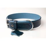 Privilege Flotter Hakiki Deri Köpek Boyun Tasması M Mavi Lacivert 3X38-47 cm