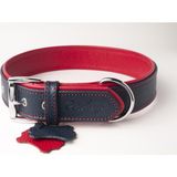 Privilege Flotter Hakiki Deri Köpek Boyun Tasması Xxs Lacivert Kırmızı 2,5X22-30 cm