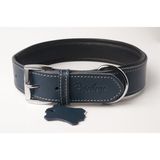 Privilege Hakiki Deri Köpek Boyun Tasması M Mavi 3X38-47 cm